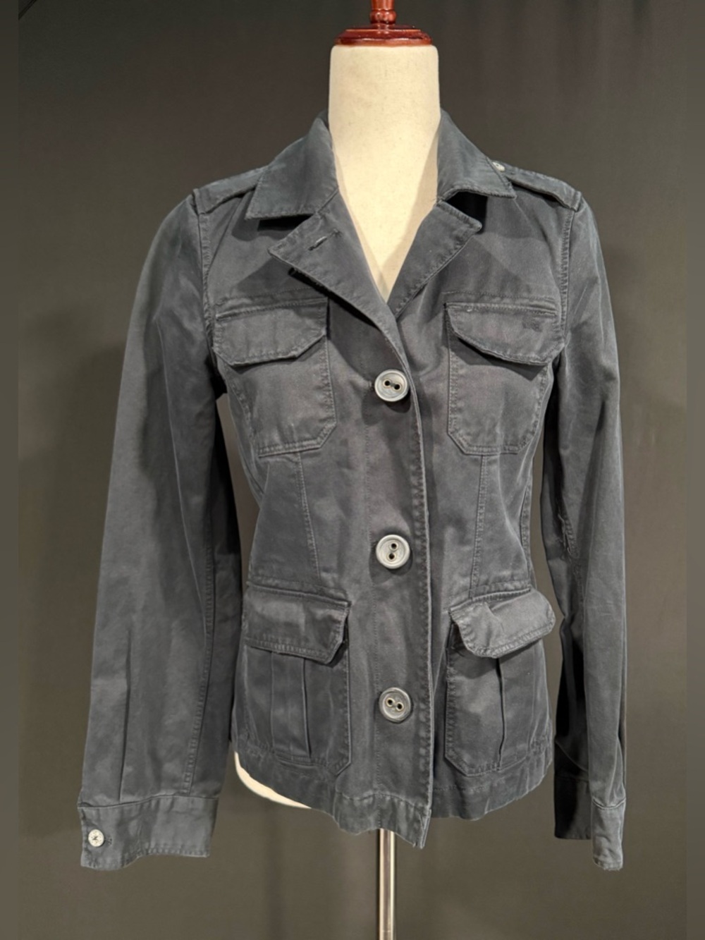 Old Navy Women’s Black Utility Jacket with Button-Front